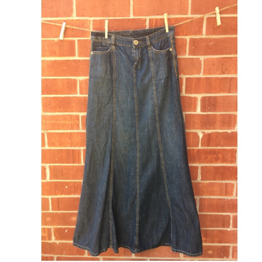 BCBGMaxAzria Dark Denim Maxi Skirt